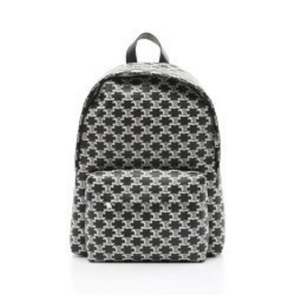 Celine Triomphe Backpack Leather Black Ivory White - Picture 1 of 6